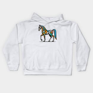 Horse illustration. Illustration of a horse in cubism style Kids Hoodie